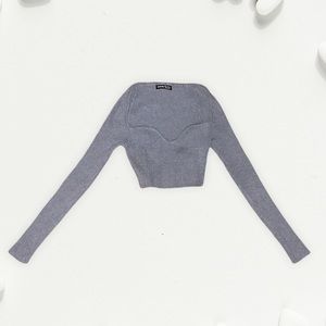 Grey Ribbed crop top